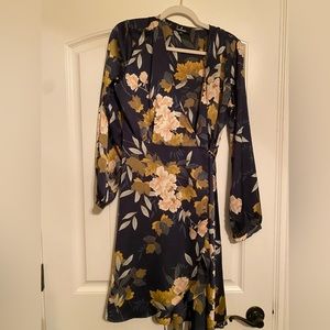Satin wrap dress